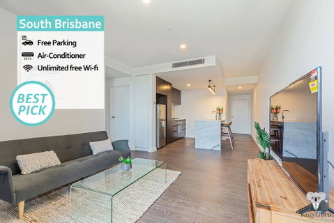 South Brisbane Kozy 1Bed APT + FREE Parking QSB001 - C Tourism 0