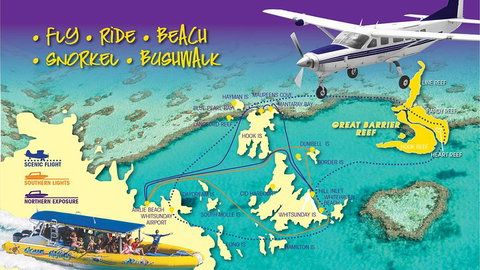 Scenic Flight - Great Barrier Reef, Heart Reef, Whitehaven Beach & Hill Inlet! - C Tourism 0